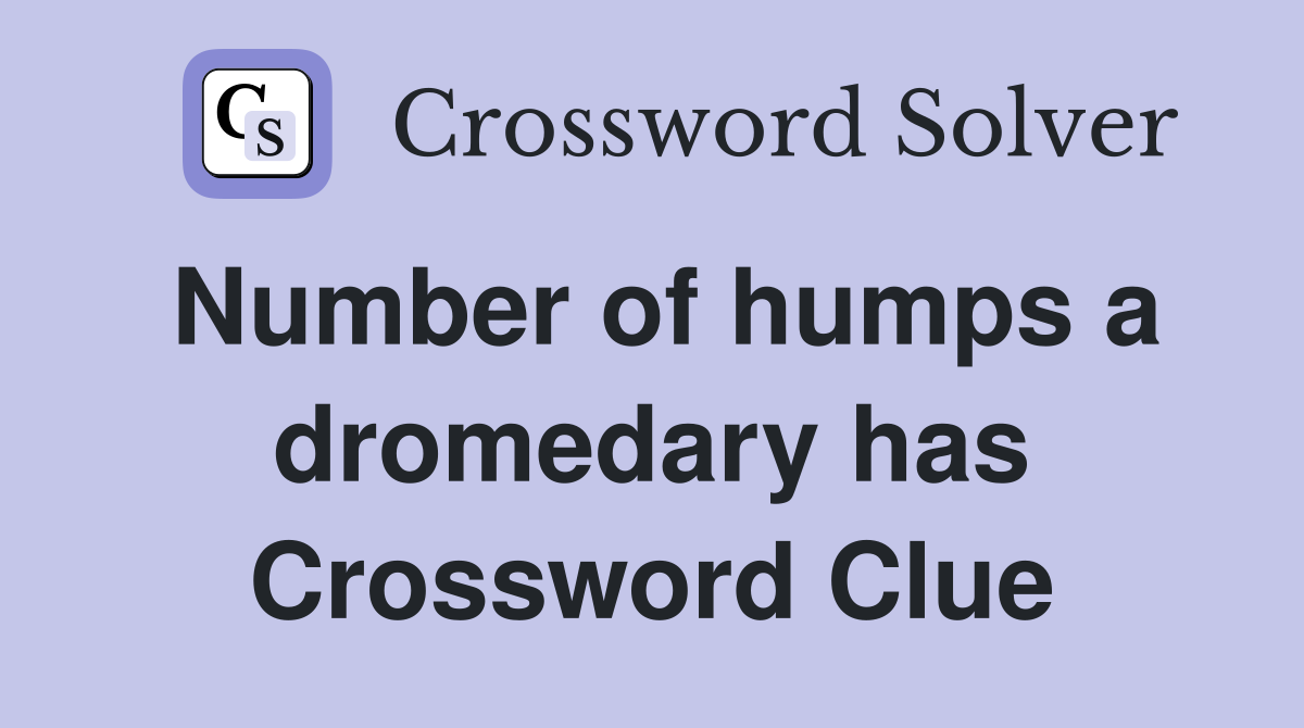 Number of humps a dromedary has Crossword Clue