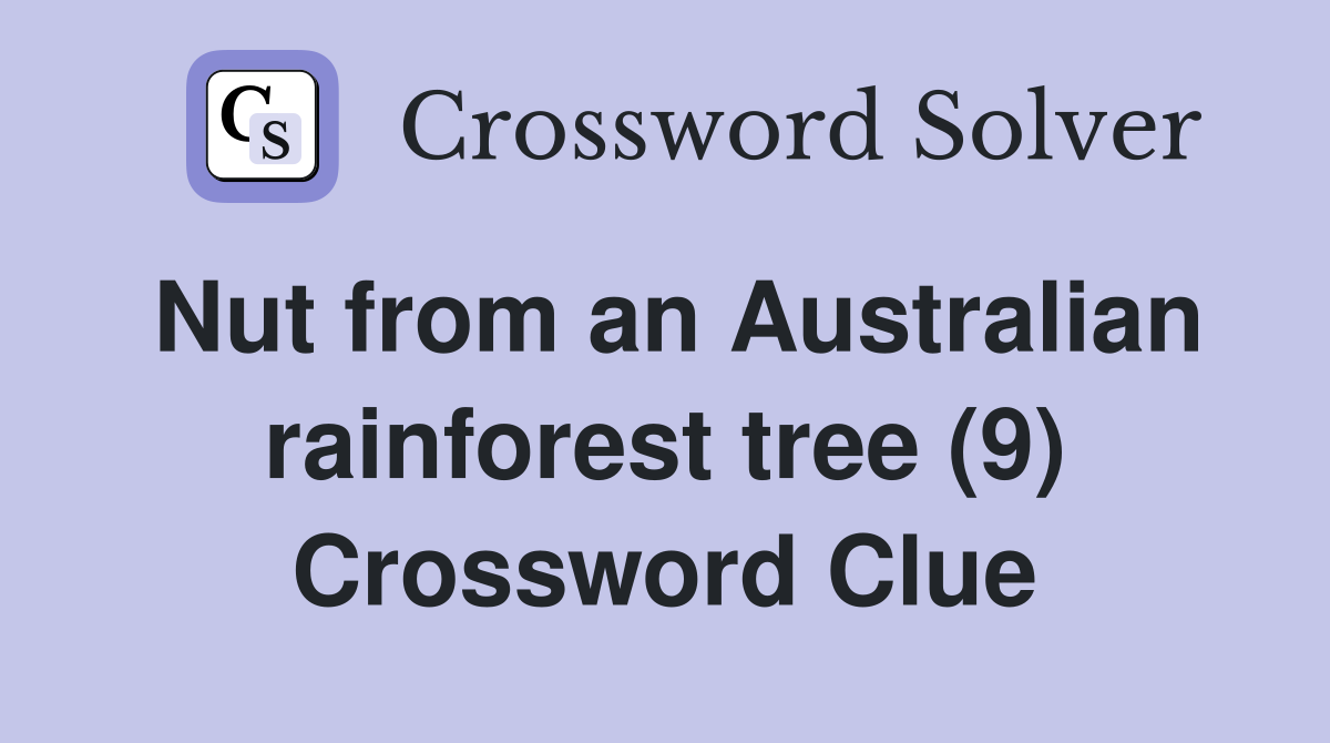 Nut from an Australian rainforest tree (9) Crossword Clue