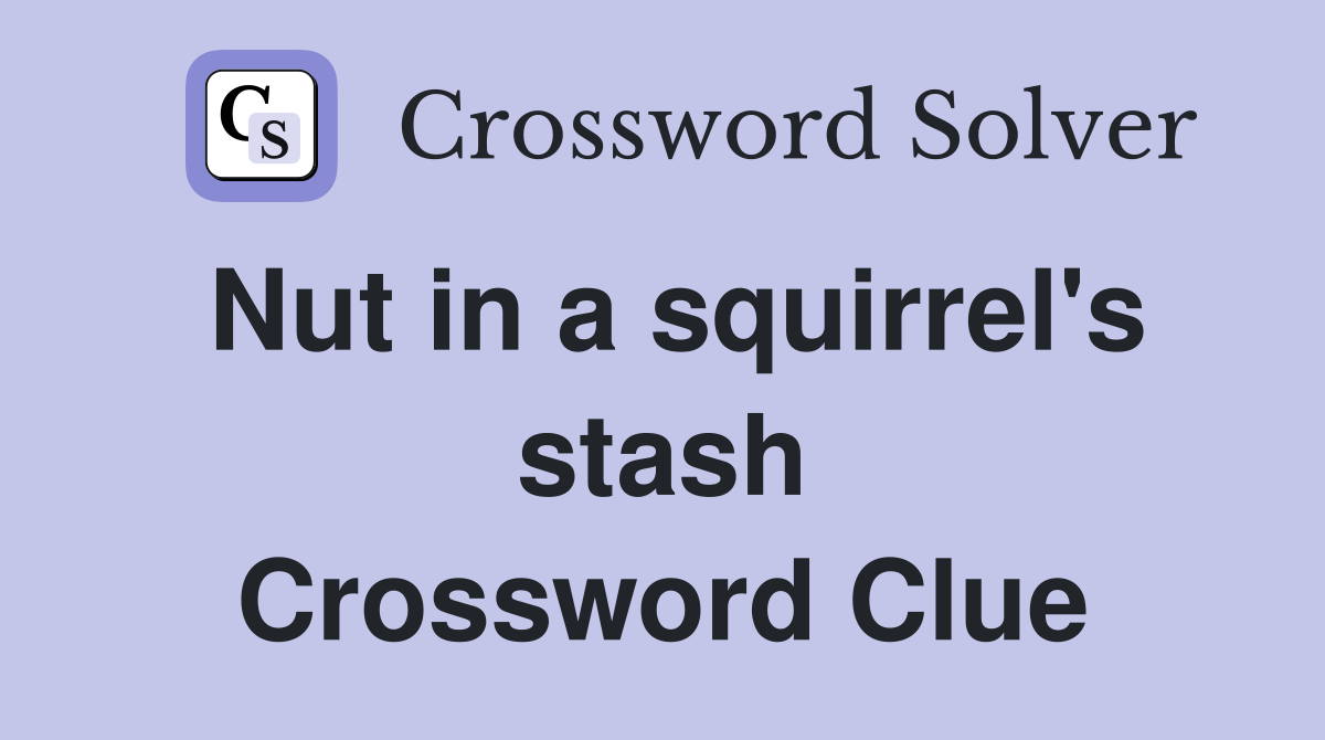 Nut in a squirrel's stash Crossword Clue