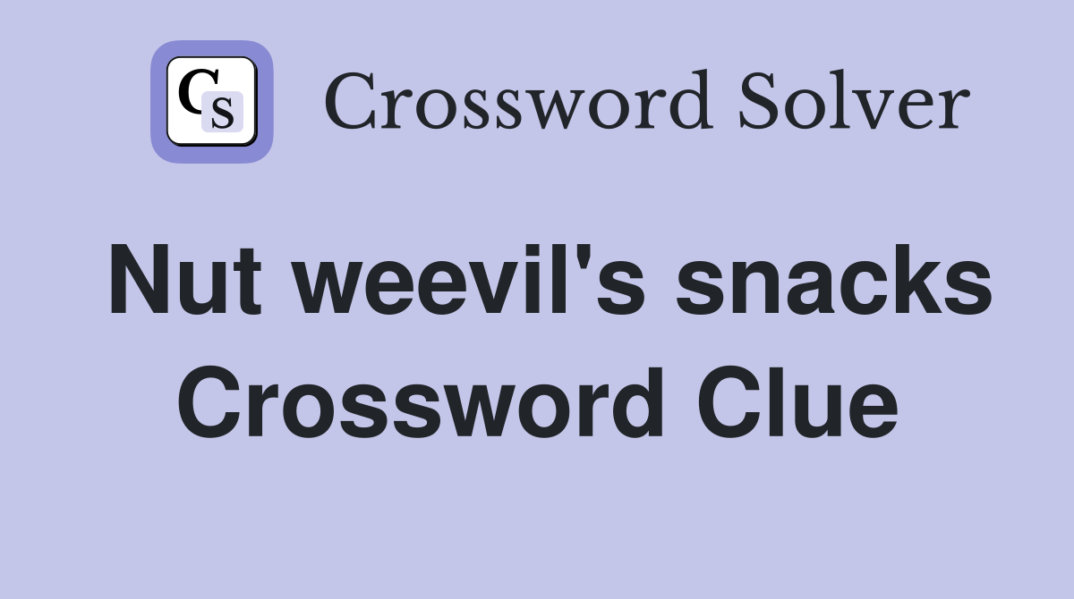 Nut weevil's snacks Crossword Clue