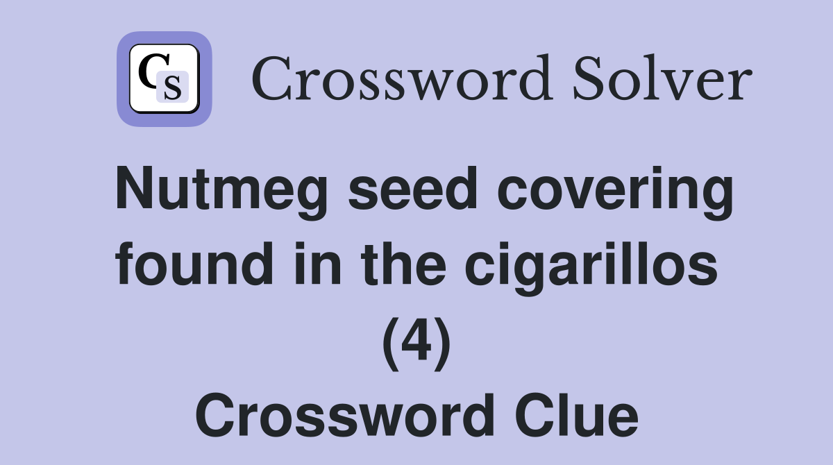 Nutmeg seed covering found in the cigarillos (4) Crossword Clue