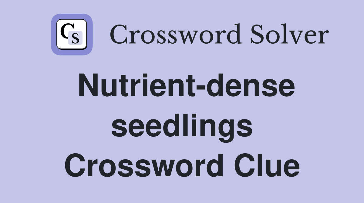 Nutrient-dense seedlings Crossword Clue