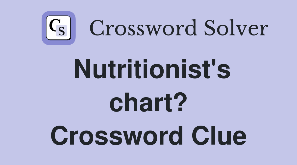 Nutritionist's chart? Crossword Clue