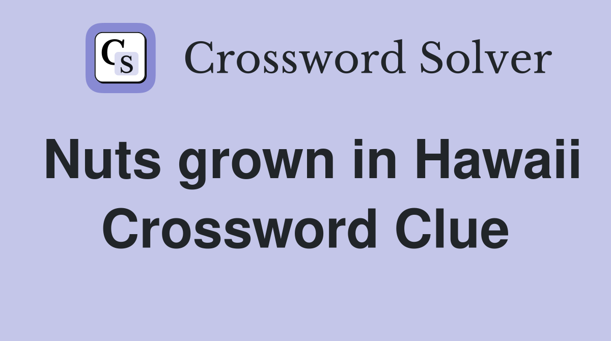 Nuts grown in Hawaii Crossword Clue