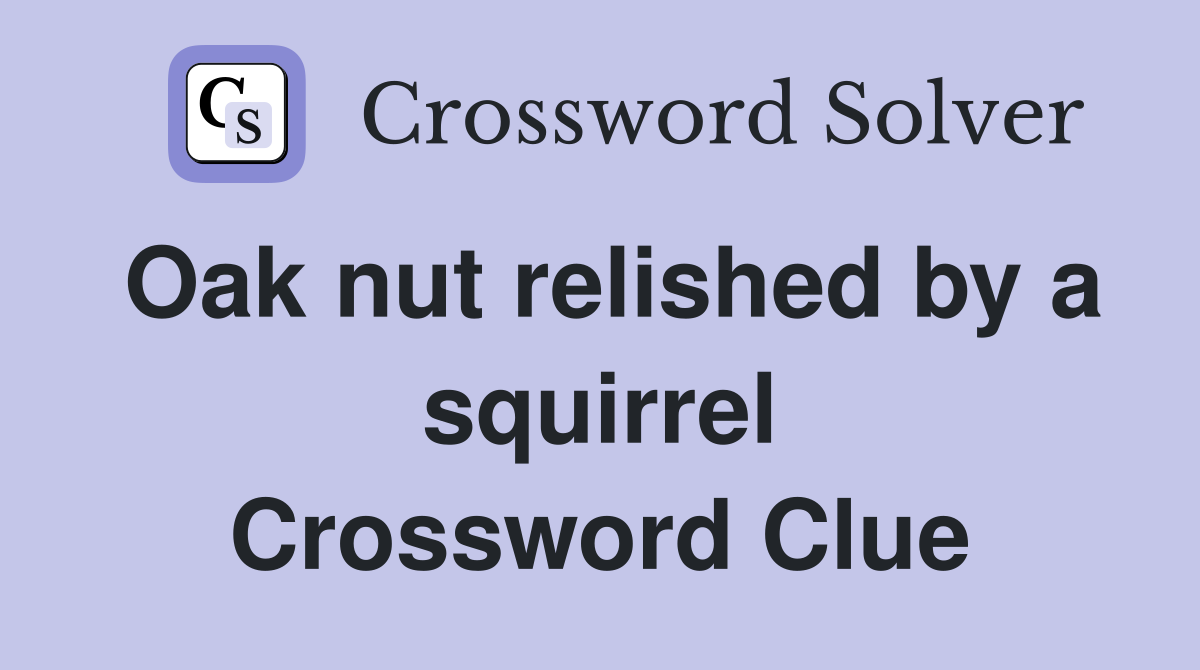 Oak nut relished by a squirrel Crossword Clue