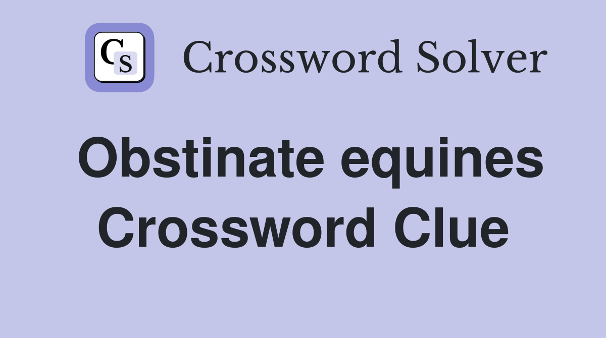 Obstinate equines Crossword Clue