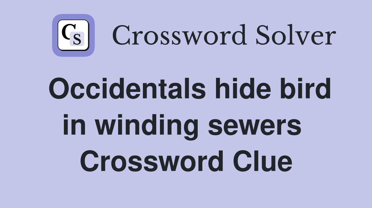 Occidentals hide bird in winding sewers  Crossword Clue