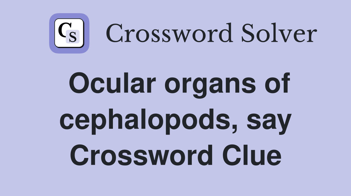 Ocular organs of cephalopods, say Crossword Clue