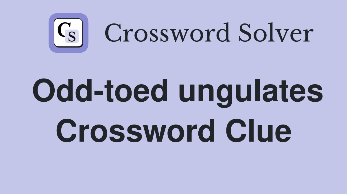Odd-toed ungulates Crossword Clue