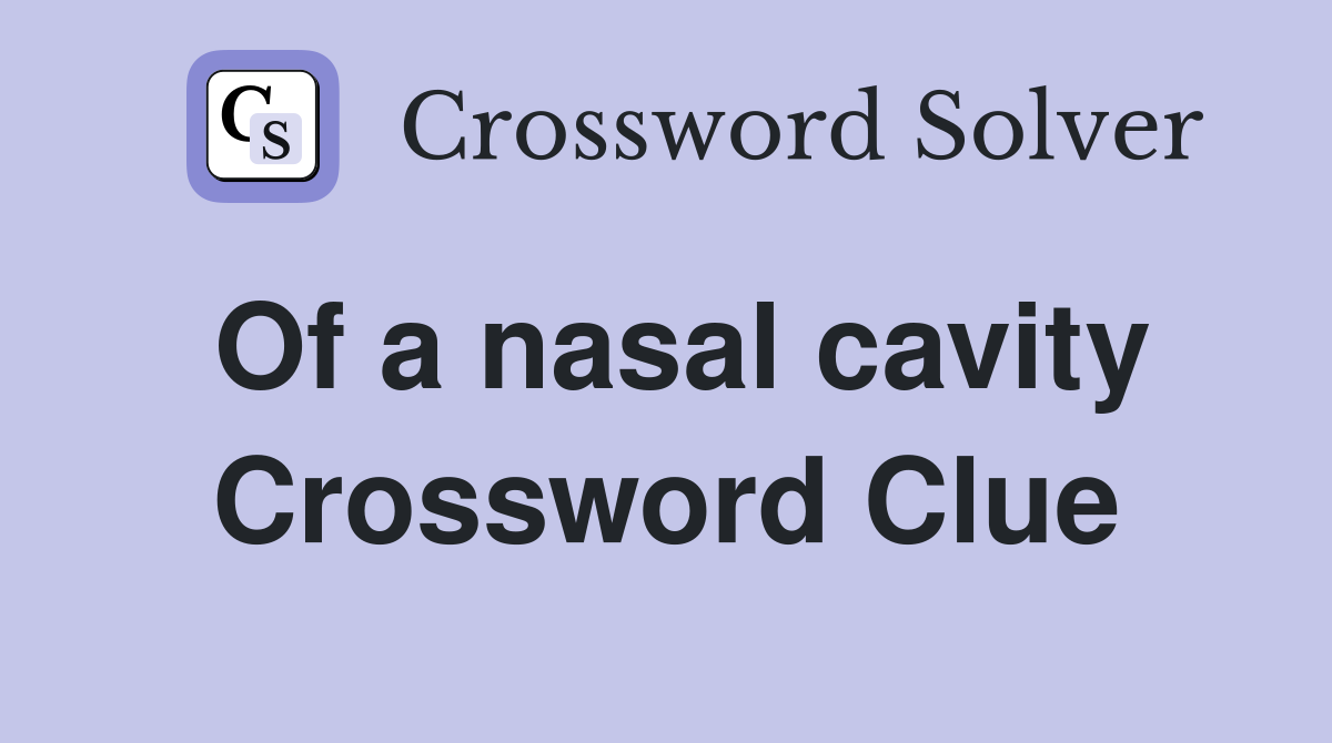 Of a nasal cavity Crossword Clue
