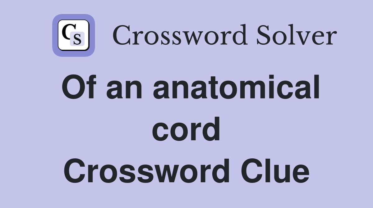 Of an anatomical cord Crossword Clue