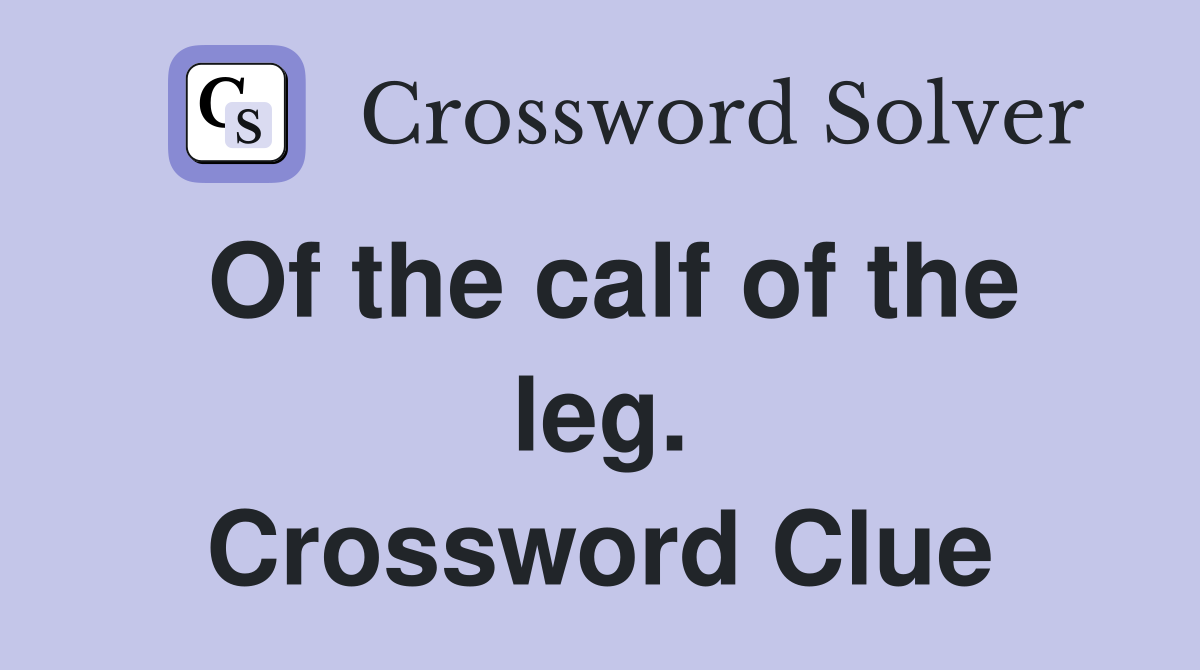 Of the calf of the leg. Crossword Clue