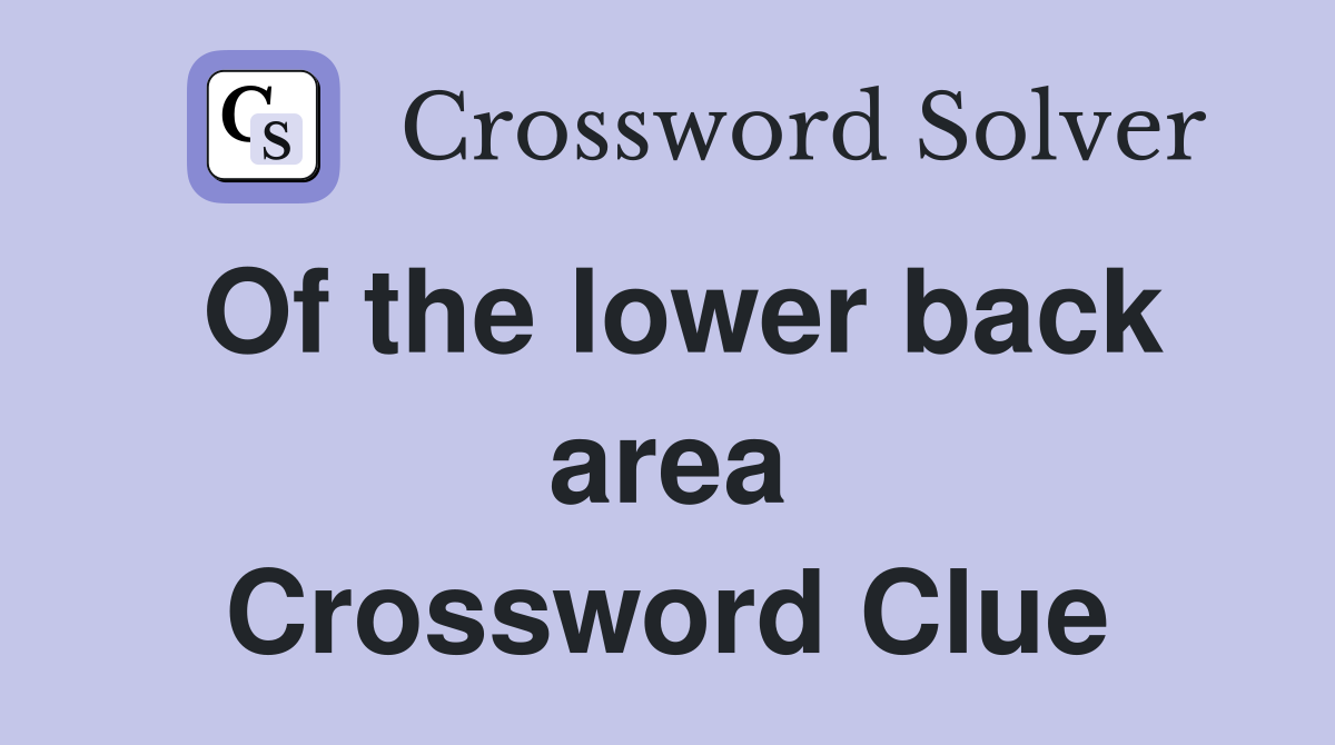 Of the lower back area Crossword Clue