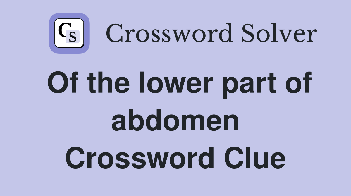 Of the lower part of abdomen Crossword Clue