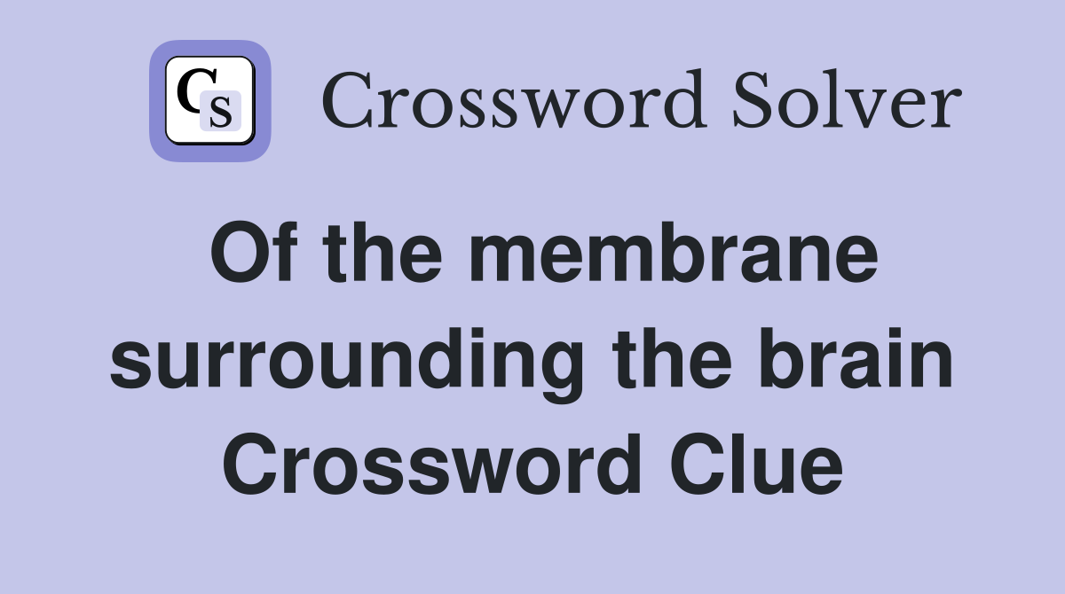 Of the membrane surrounding the brain Crossword Clue
