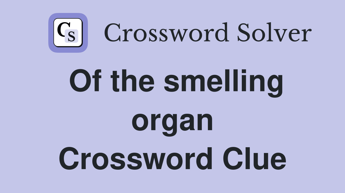 Of the smelling organ Crossword Clue