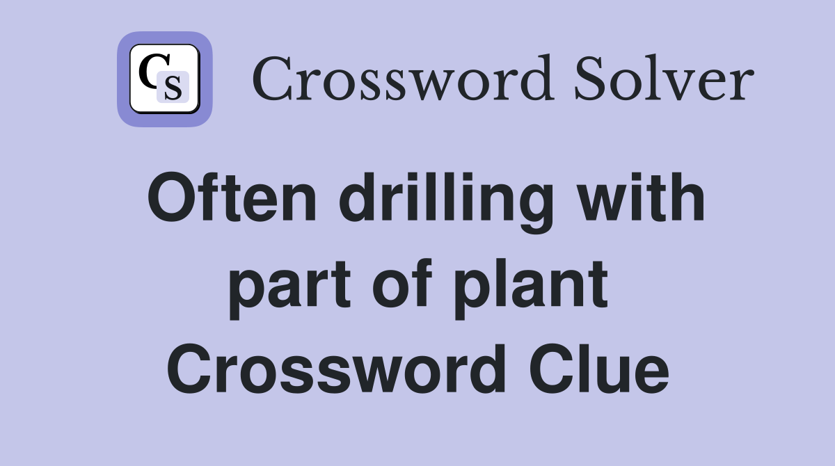 Often drilling with part of plant Crossword Clue