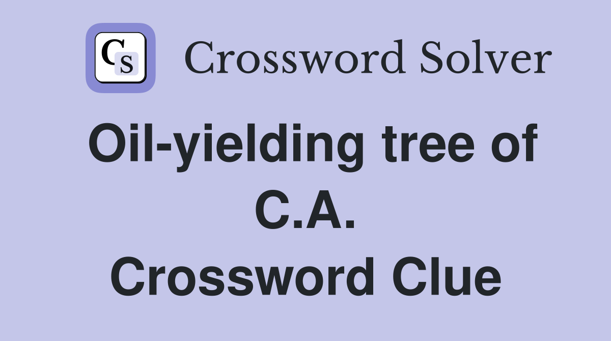 Oil-yielding tree of C.A. Crossword Clue