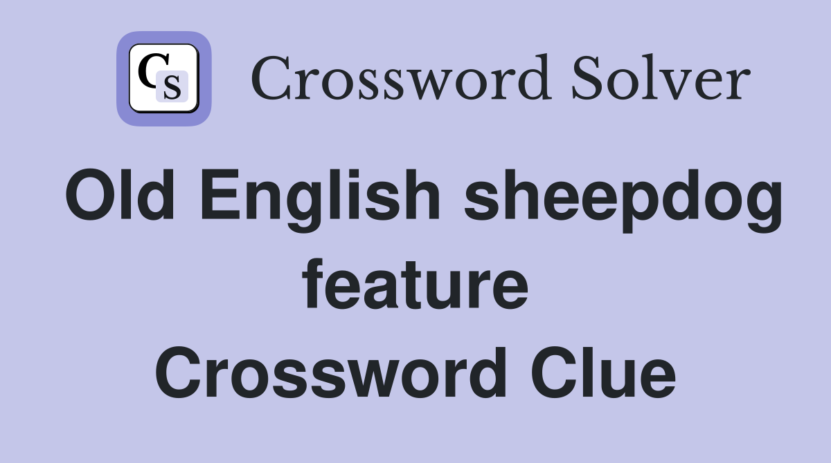 Old English sheepdog feature Crossword Clue