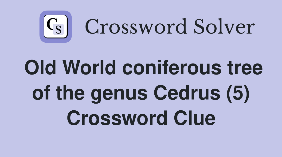 Old World coniferous tree of the genus Cedrus (5) Crossword Clue