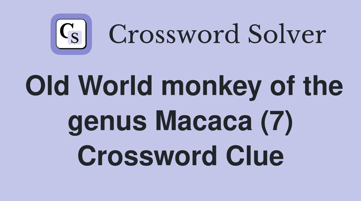 Old World monkey of the genus Macaca (7) Crossword Clue