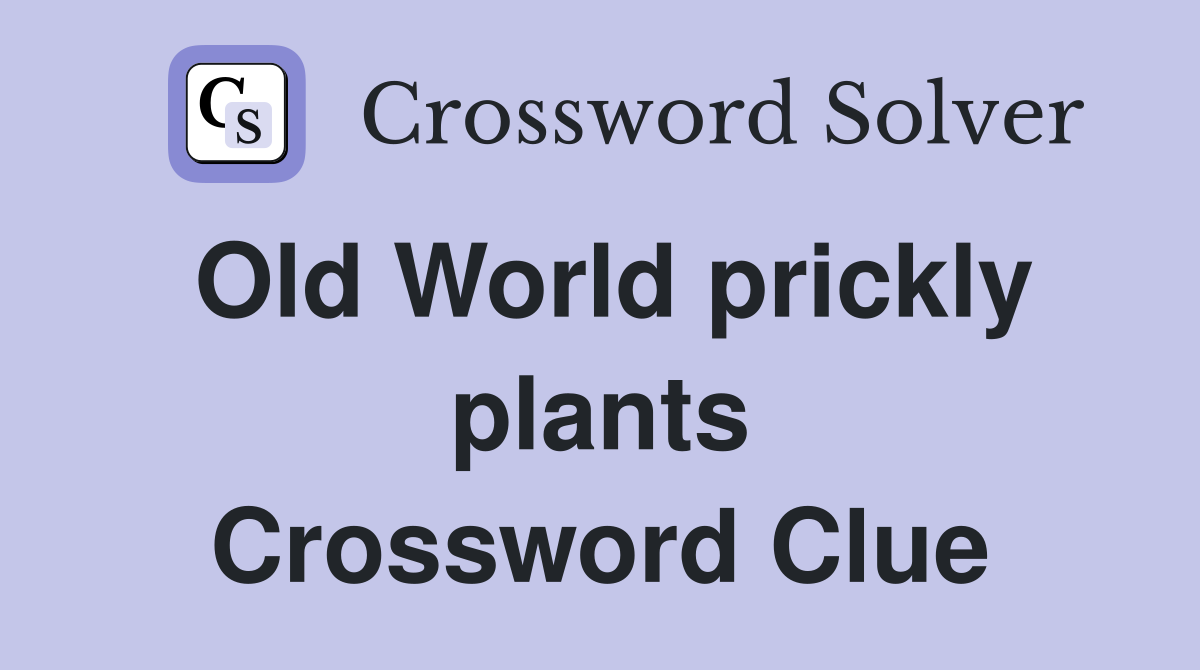 Old World prickly plants Crossword Clue
