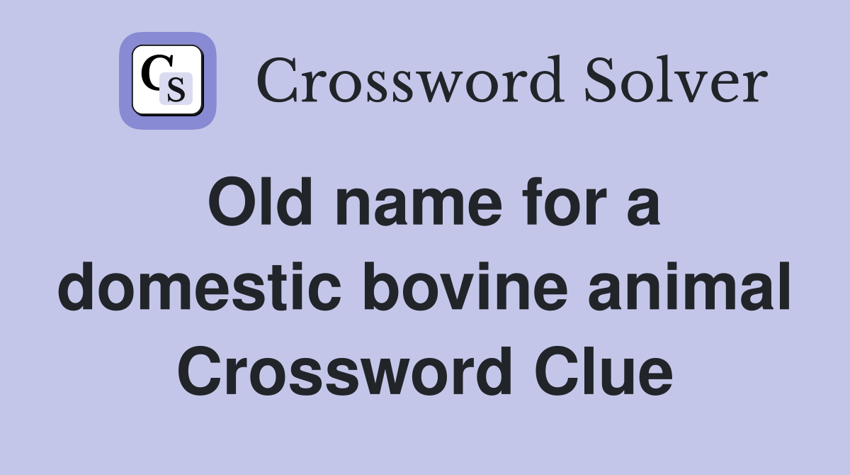 Old name for a domestic bovine animal Crossword Clue
