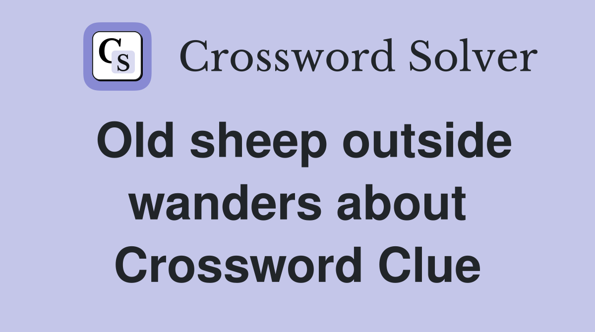 Old sheep outside wanders about Crossword Clue