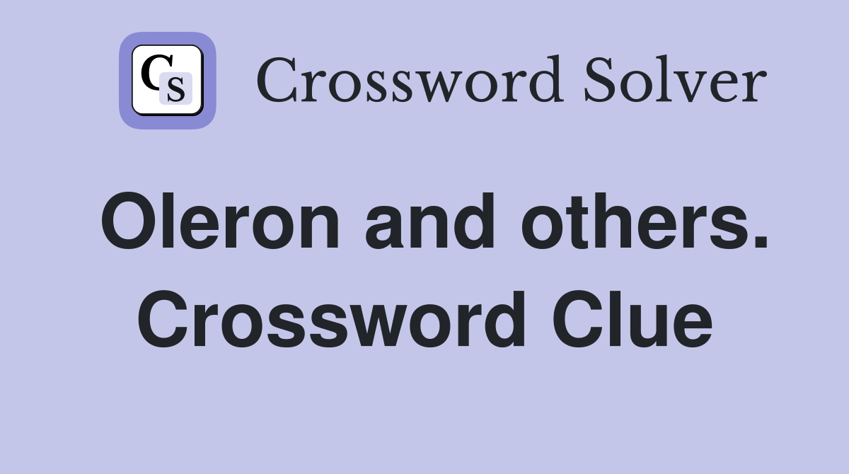 Oleron and others. Crossword Clue