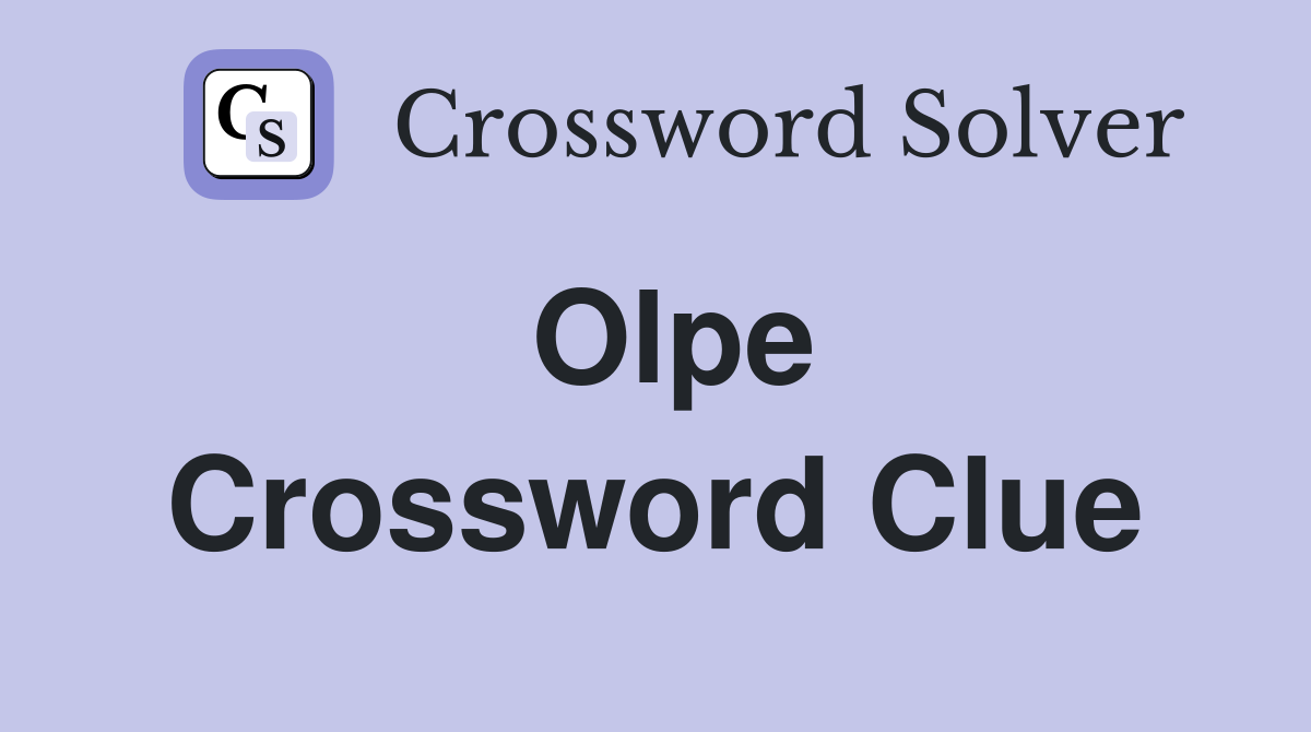 Olpe Crossword Clue