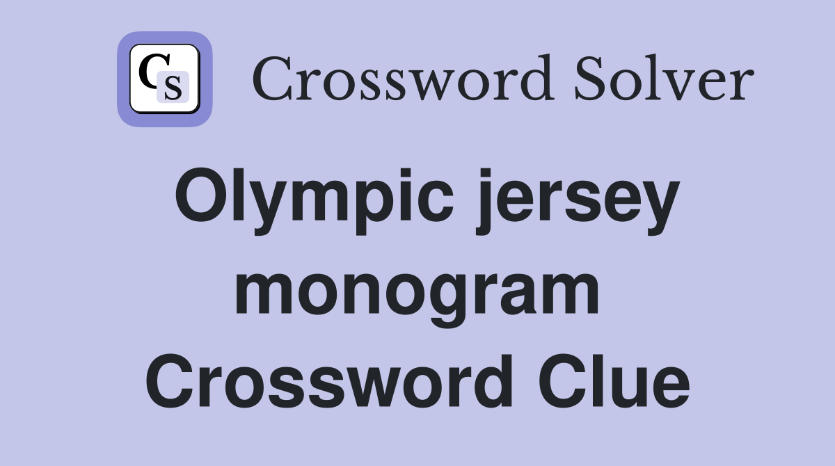 Olympic jersey monogram Crossword Clue