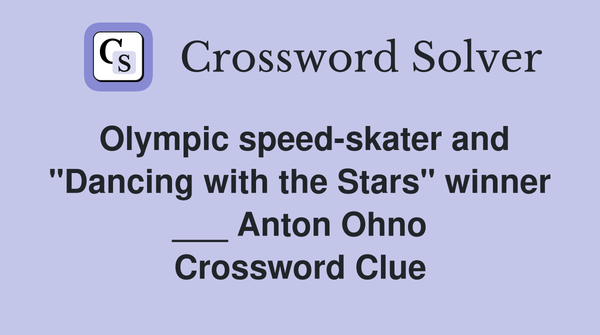 Olympic speed skater and quot Dancing with the Stars quot winner Anton Ohno