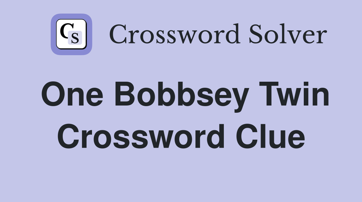 One Bobbsey Twin Crossword Clue