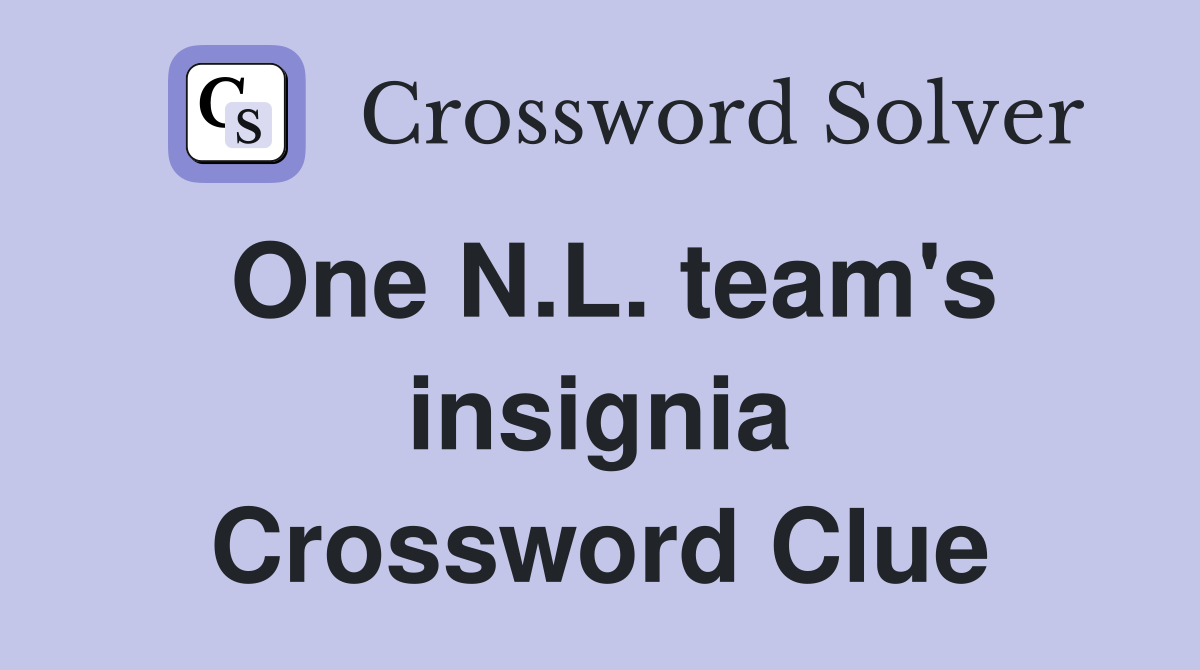One N.L. team's insignia Crossword Clue