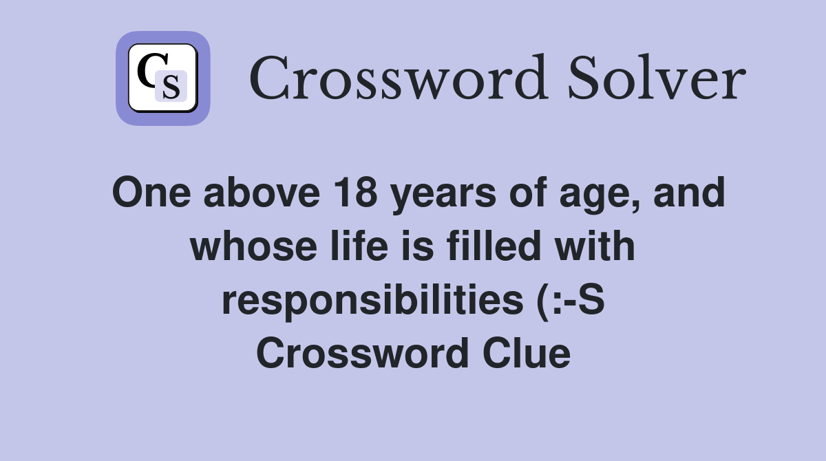 One above 18 years of age and whose life is filled with One above 18 years of age and whose life is filled with