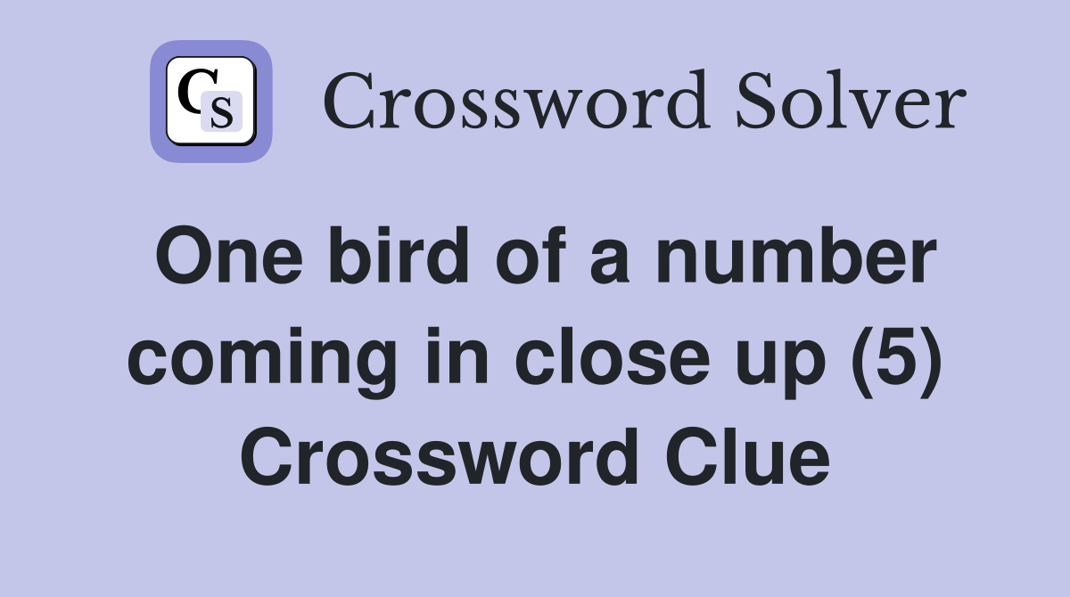 One bird of a number coming in close up (5) Crossword Clue