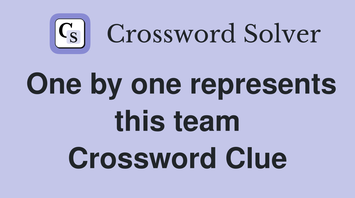One by one represents this team Crossword Clue