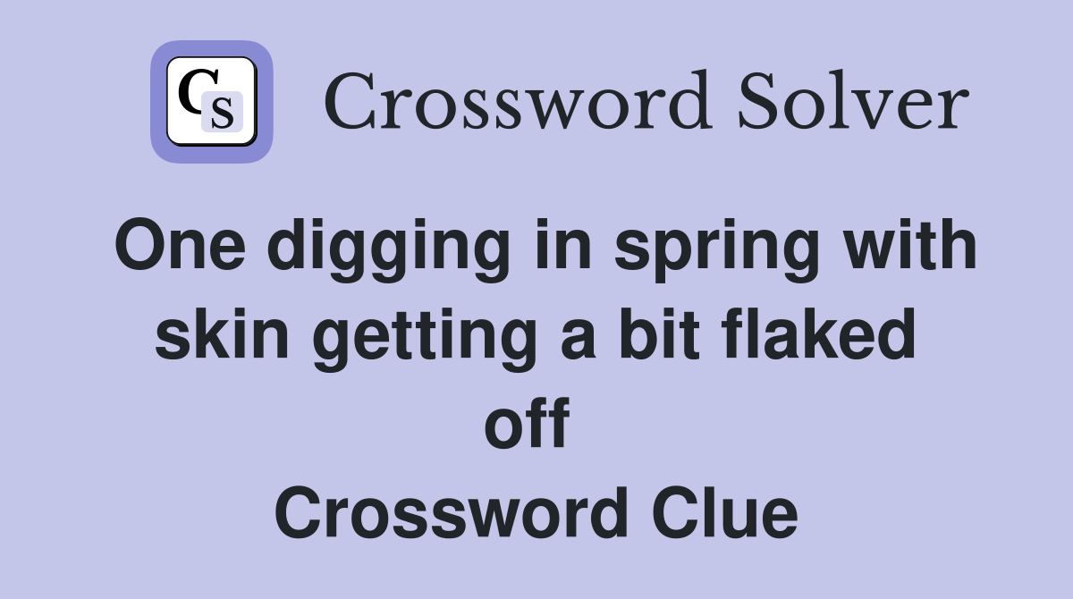 One digging in spring with skin getting a bit flaked off  Crossword Clue