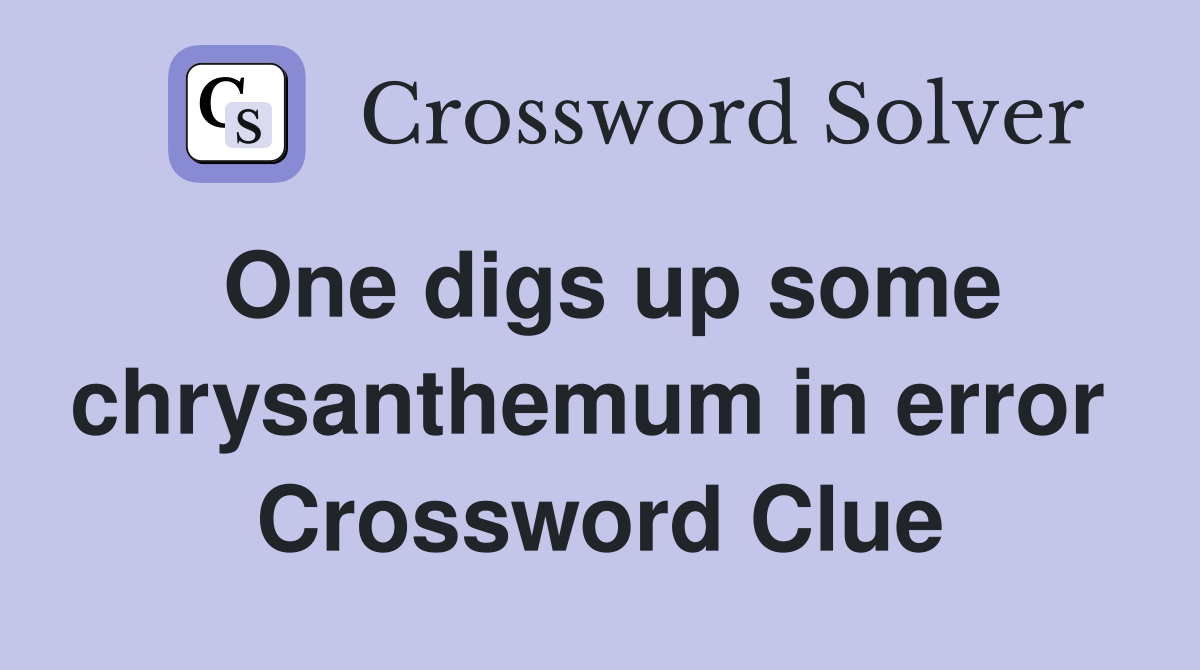 One digs up some chrysanthemum in error  Crossword Clue
