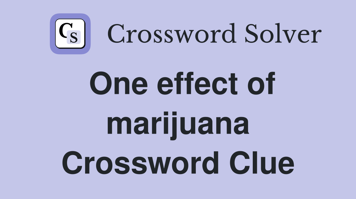 One effect of marijuana Crossword Clue