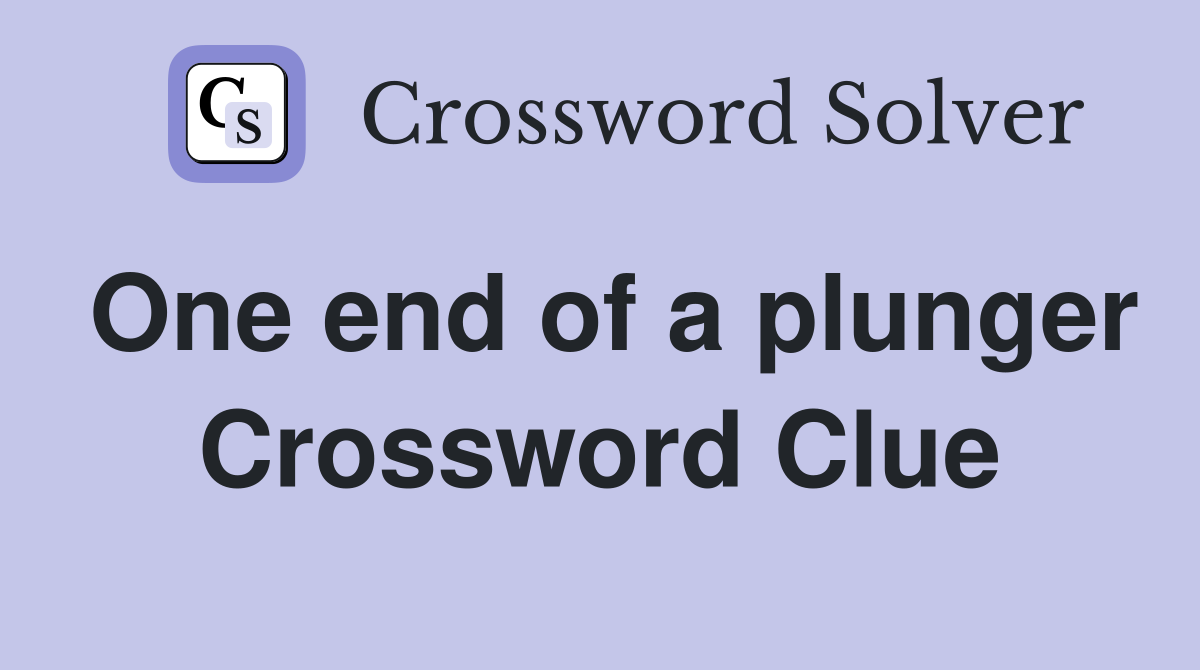 One end of a plunger Crossword Clue