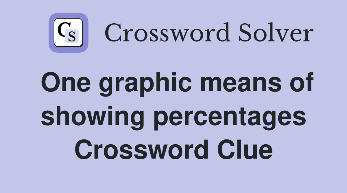 One graphic means of showing percentages Crossword Clue