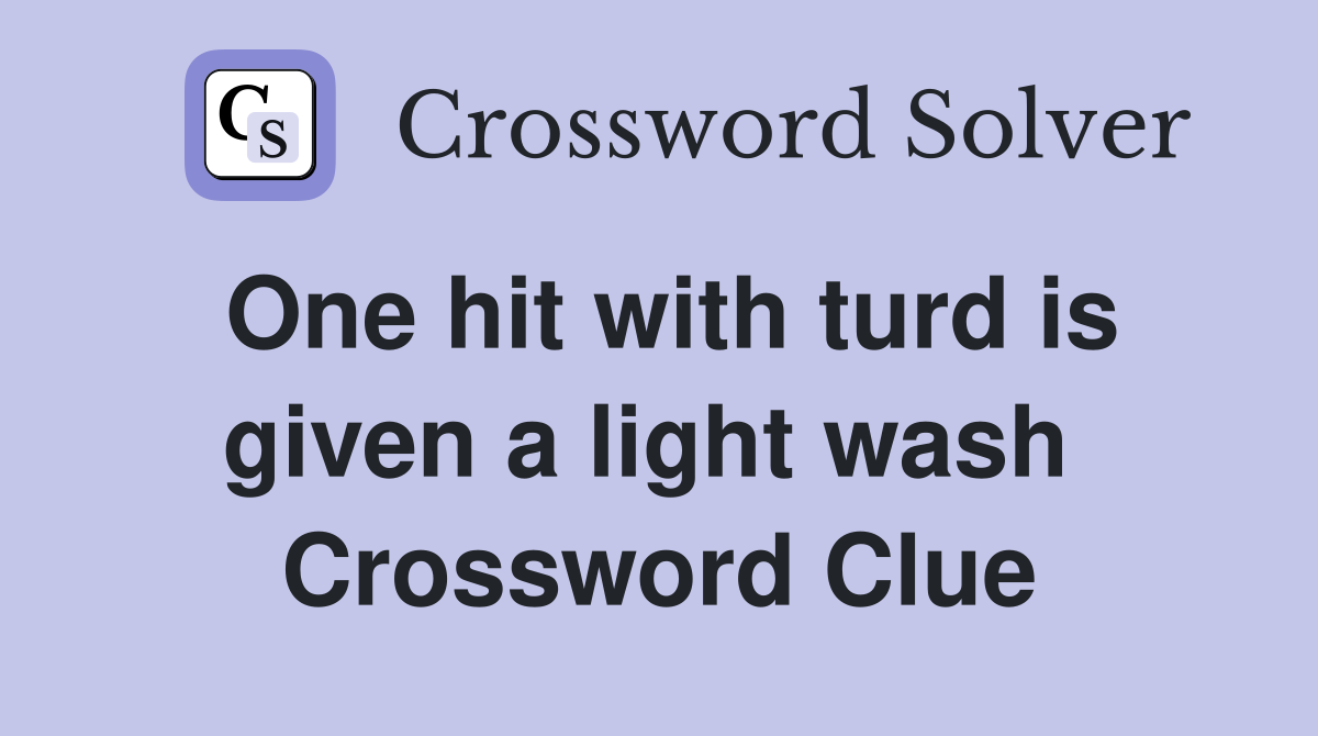 One hit with turd is given a light wash  Crossword Clue