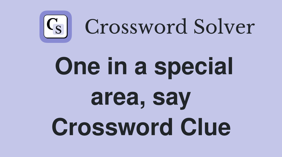 One in a special area, say Crossword Clue
