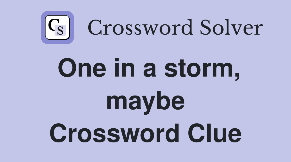 One in a storm, maybe Crossword Clue
