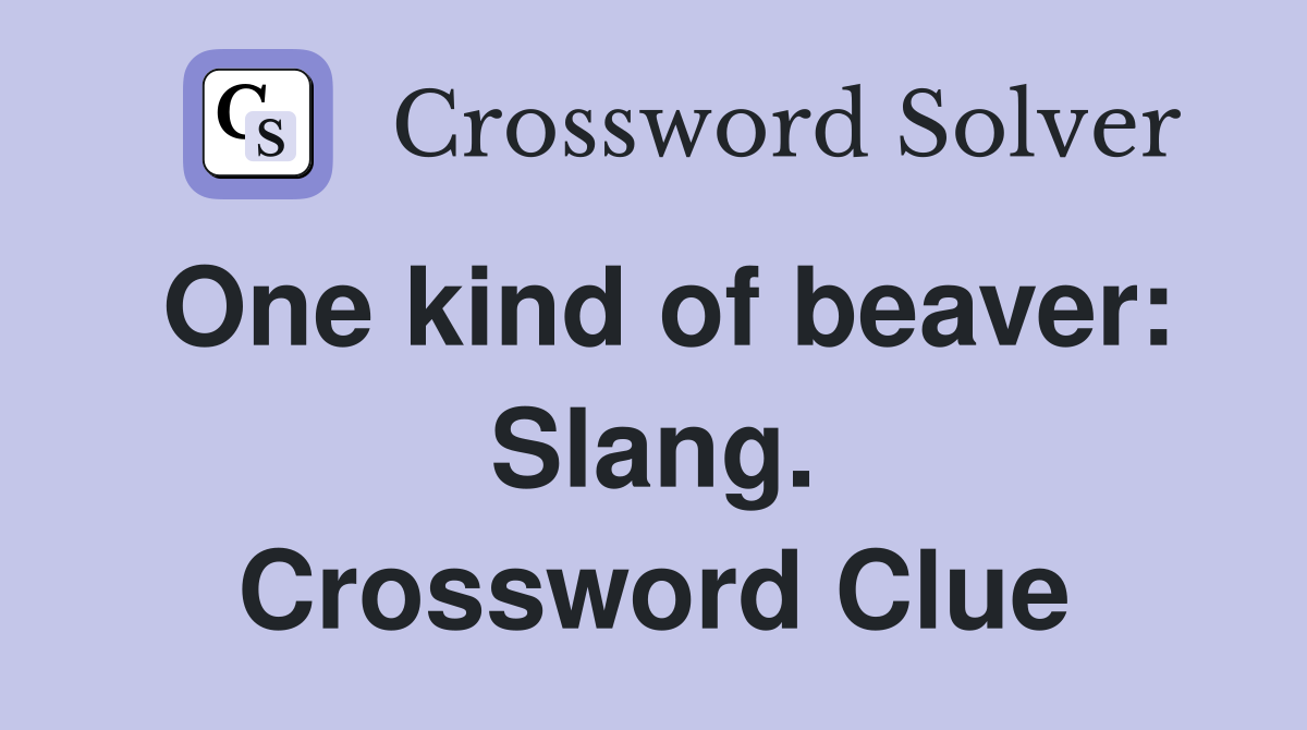 One kind of beaver: Slang. Crossword Clue