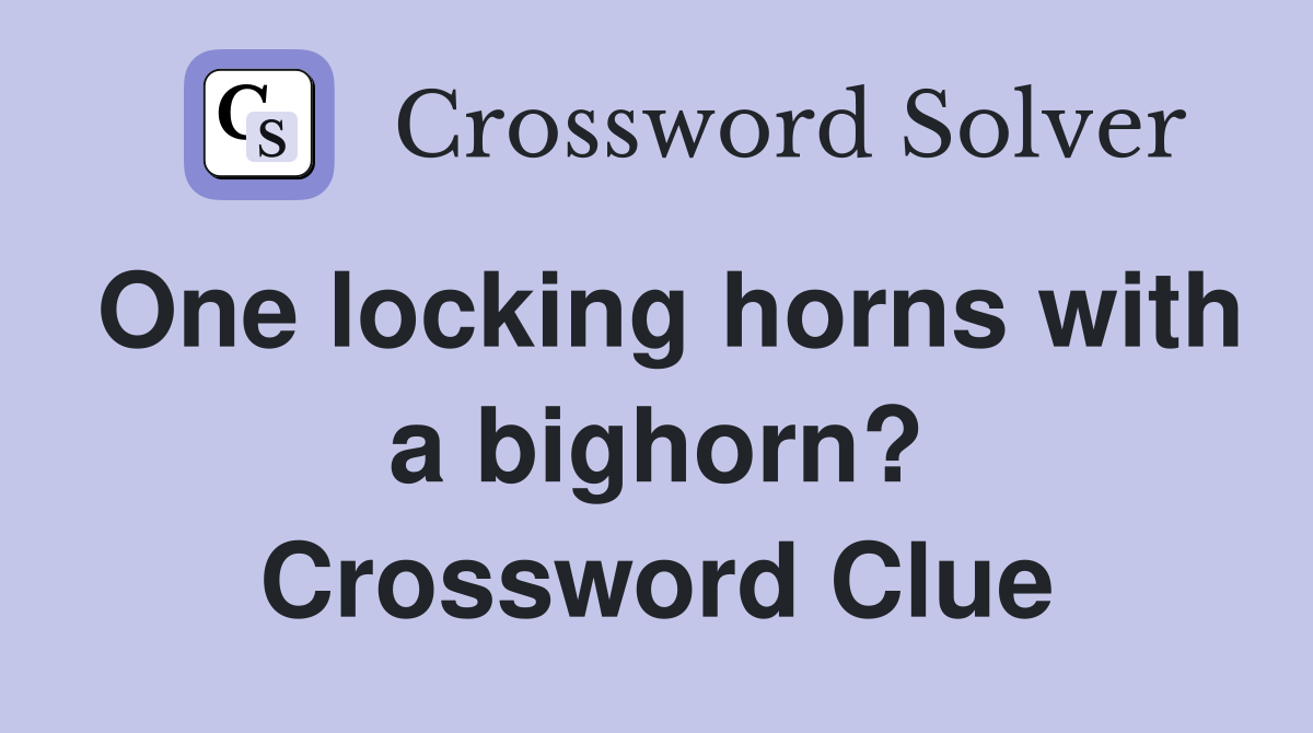 One locking horns with a bighorn? Crossword Clue