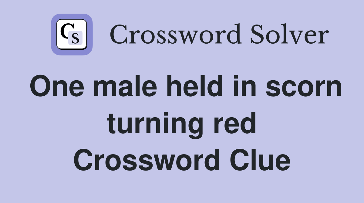 One male held in scorn turning red Crossword Clue