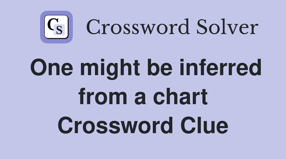 One might be inferred from a chart Crossword Clue