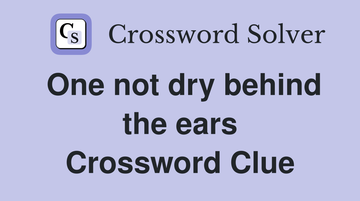 One not dry behind the ears Crossword Clue